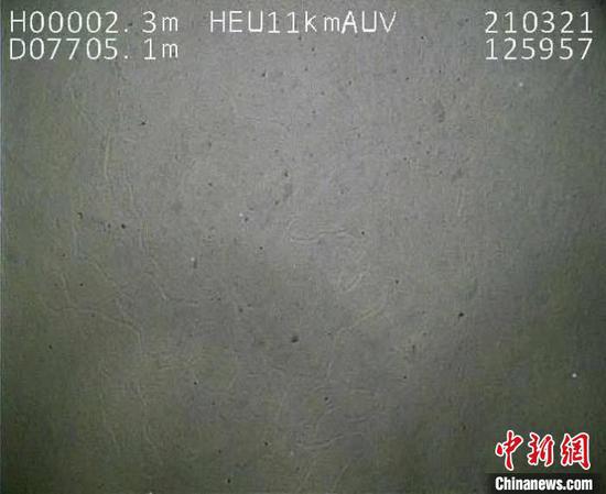 Photo shows sediments captured by full-ocean depth, fully autonomous submersible Photo shows sediments captured by full-ocean depth, fully autonomous submersible